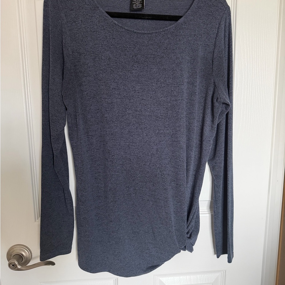 Women’s Max & Mia Long Sleeve Twist-Hem Sweater — Heather blue - small